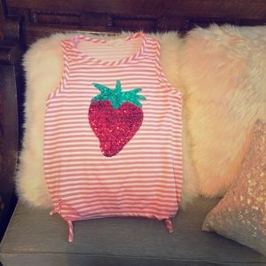 Striped tank with side ties, sequins